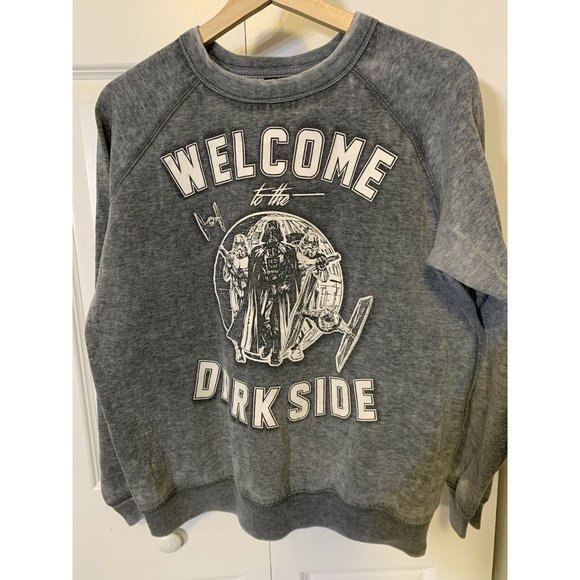 Welcome To The Dark Side Sweat Men’s Sz L STAR WARS Darth Vader Grey Deathstar - Picture 6 of 7